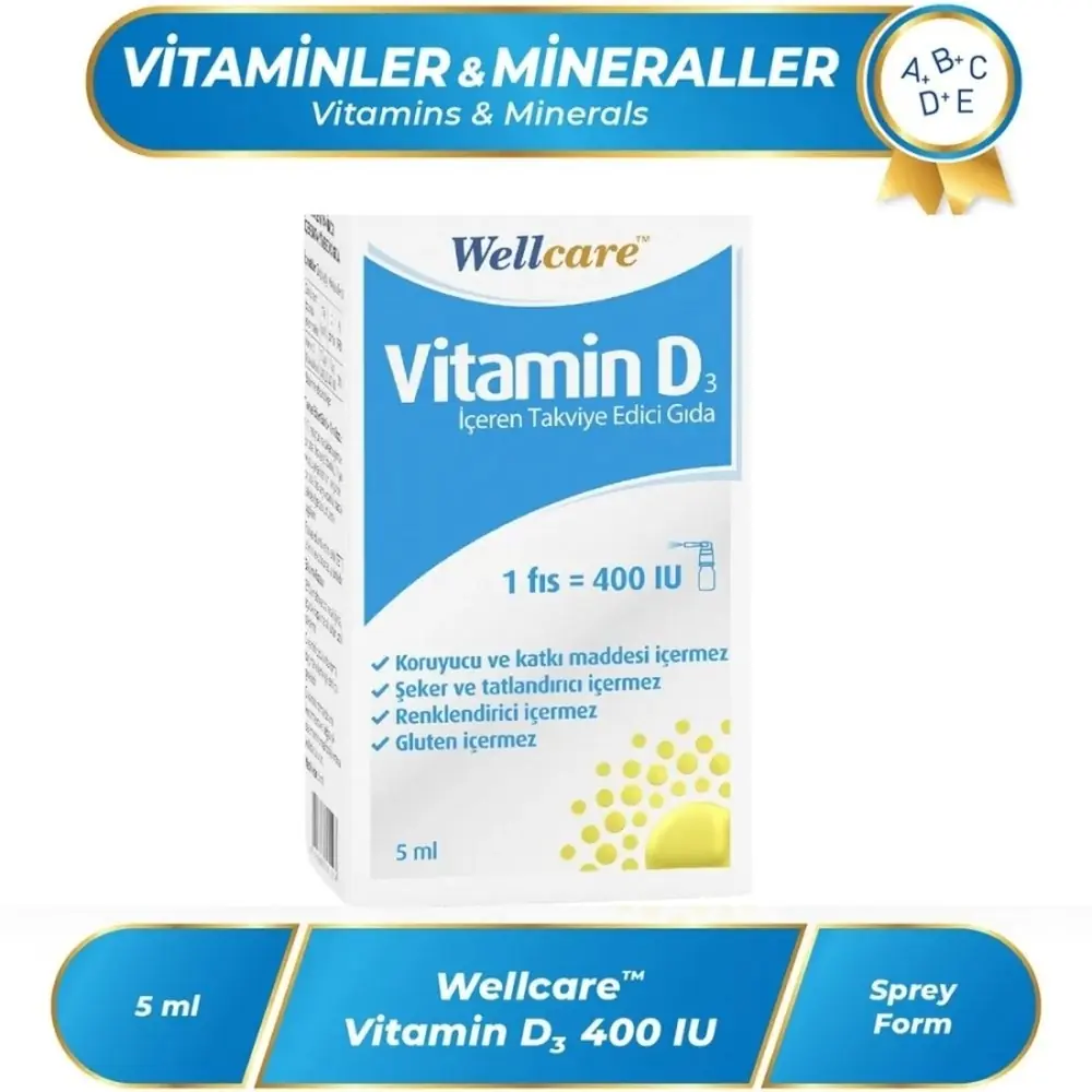 Wellcare Vitamin D3-400 IU Sprey 5 ml
