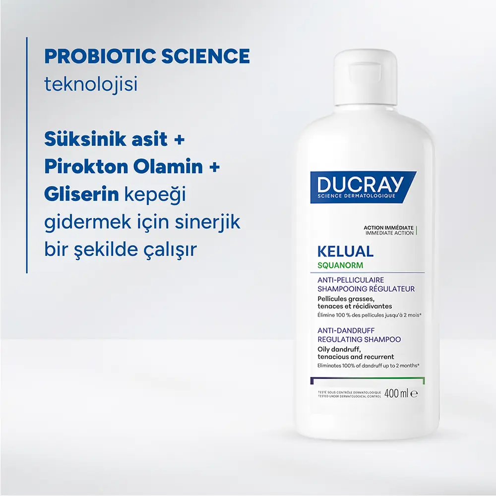 Ducray Kelual Squanorm Normal ve Yağlı Saçlar İçin Kepek Karşıtı Şampuan 400 ml