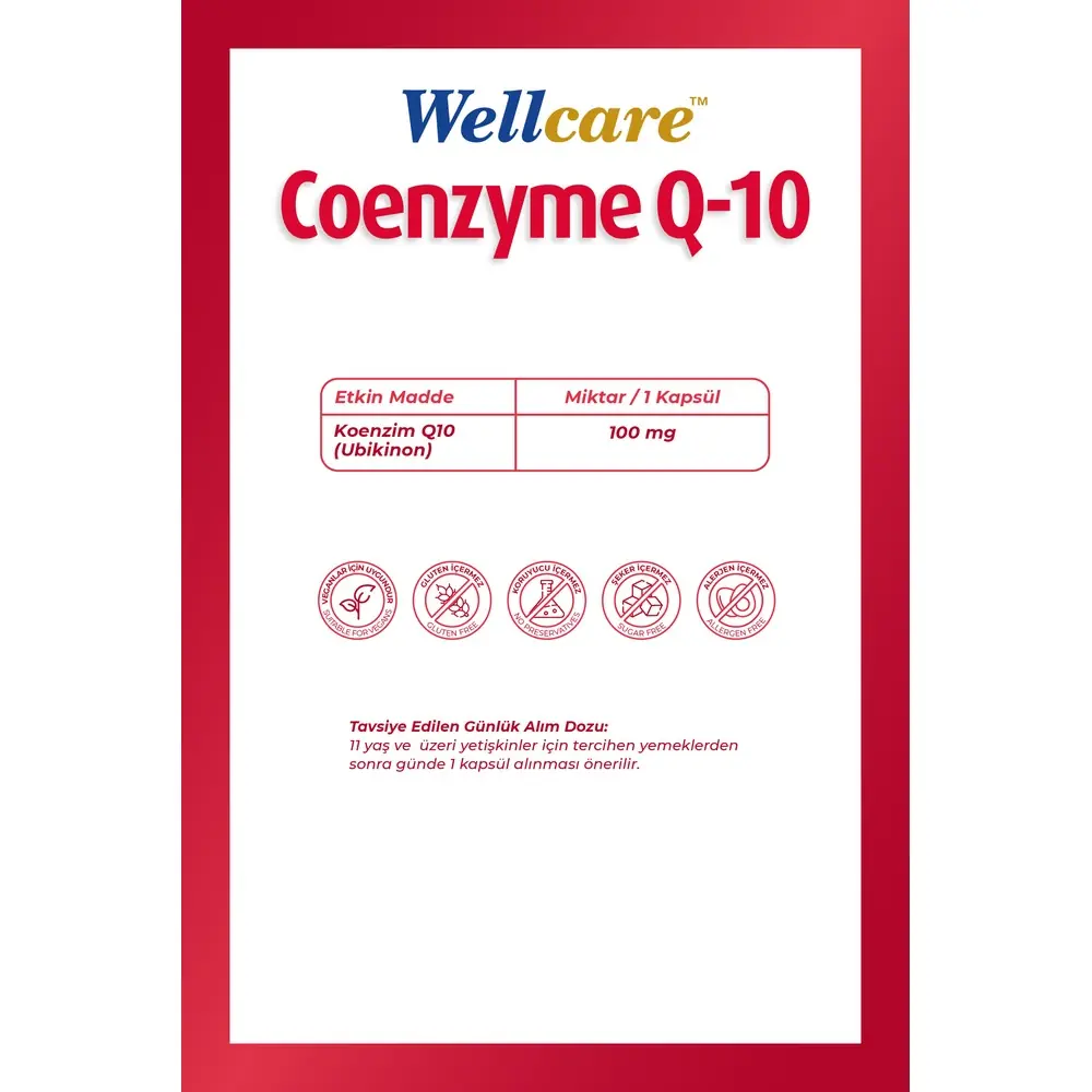 Wellcare Koenzim Q10 100 mg 30 Kapsül