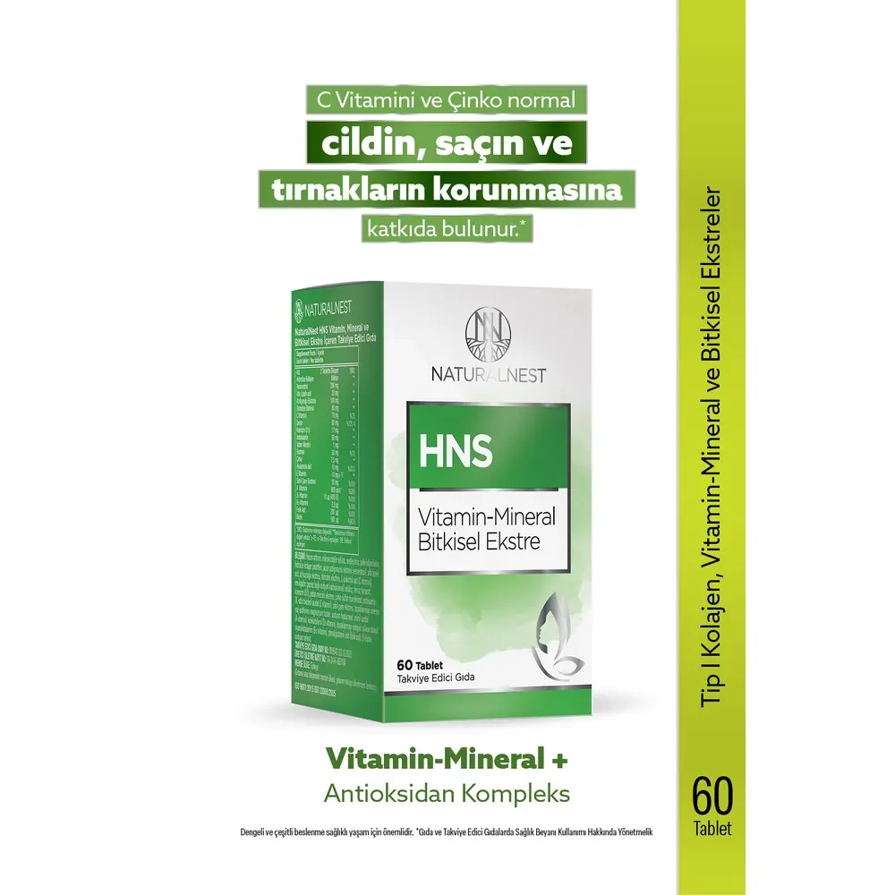 Naturalnest HNS Vitamin & Mineral Bitkisel Ekstre 60 Tablet