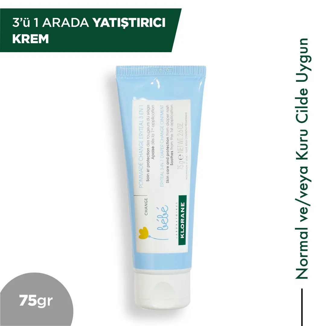 Klorane Bebe 3'ü 1 Arada Yatıştırıcı Krem 75 gr