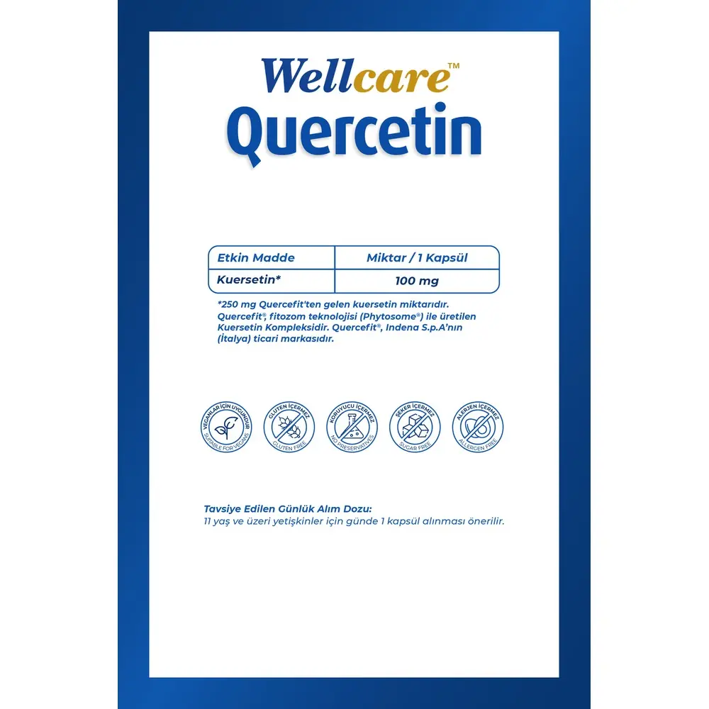 Wellcare Kuersetin 100 mg 60 Kapsül