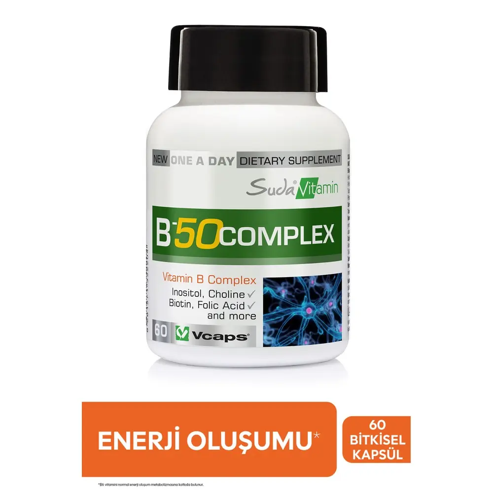 Suda Vitamin B-50 Complex 60 Bitkisel Kapsül