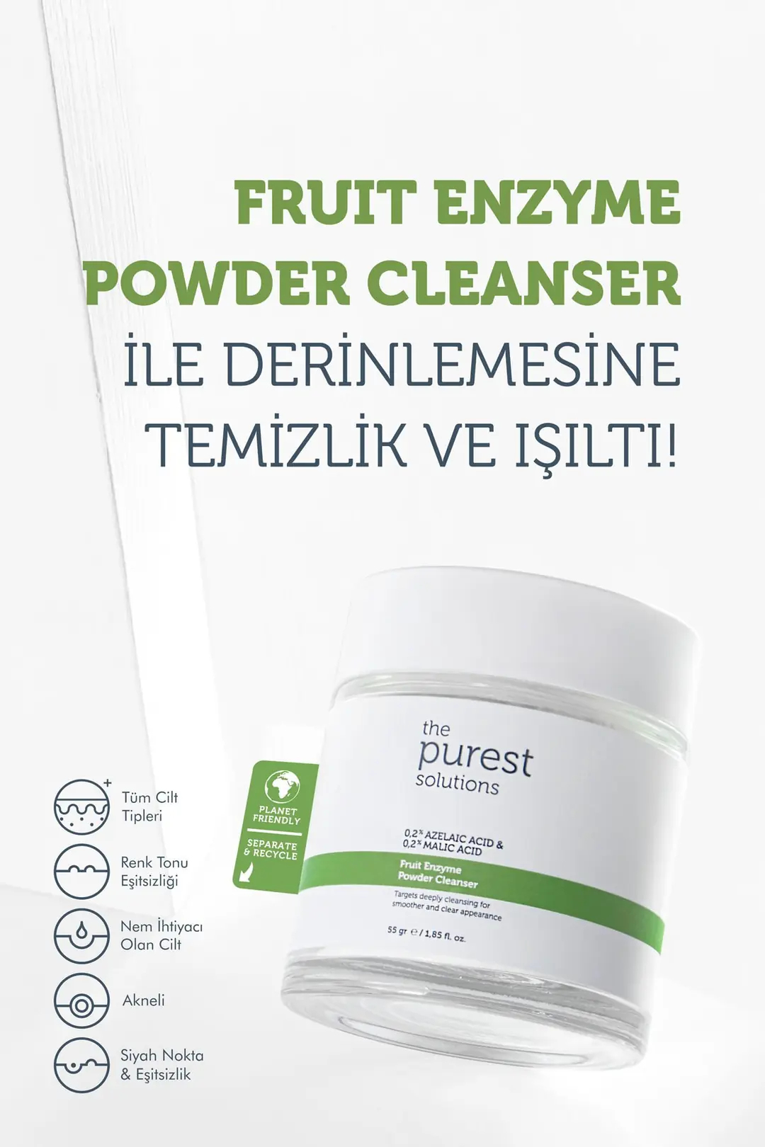 The Purest Solutions Fruit Enzyme Powder Meyve Enzimleri İçeren Toz Cilt Temizleyici 55 gr
