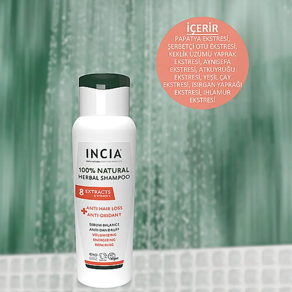 INCIA %100 Doğal Saç Dökülmesine Karşı Etkili Şampuan 275 ml