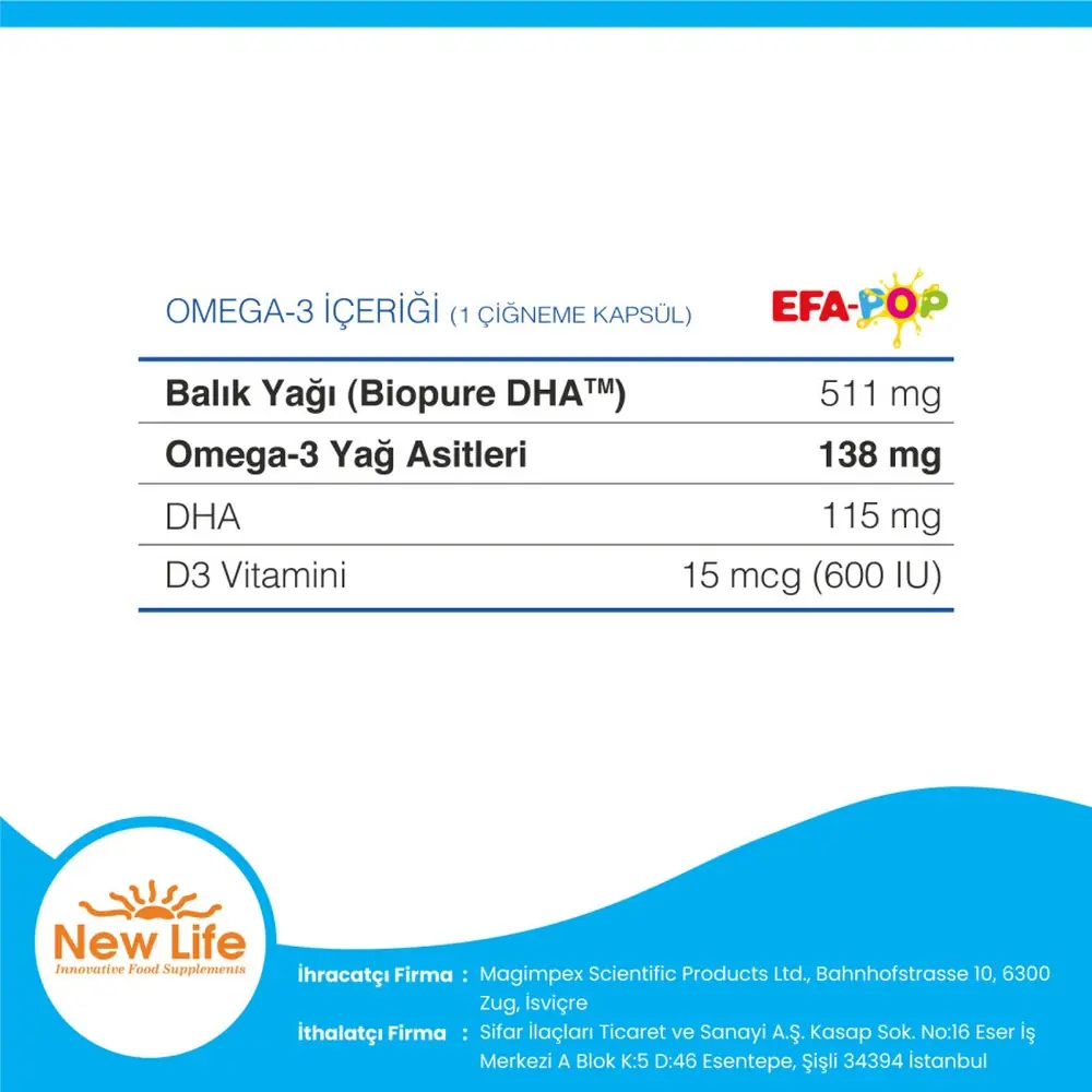 New Life Efa Pop 60 Çiğnenebilir Kapsül