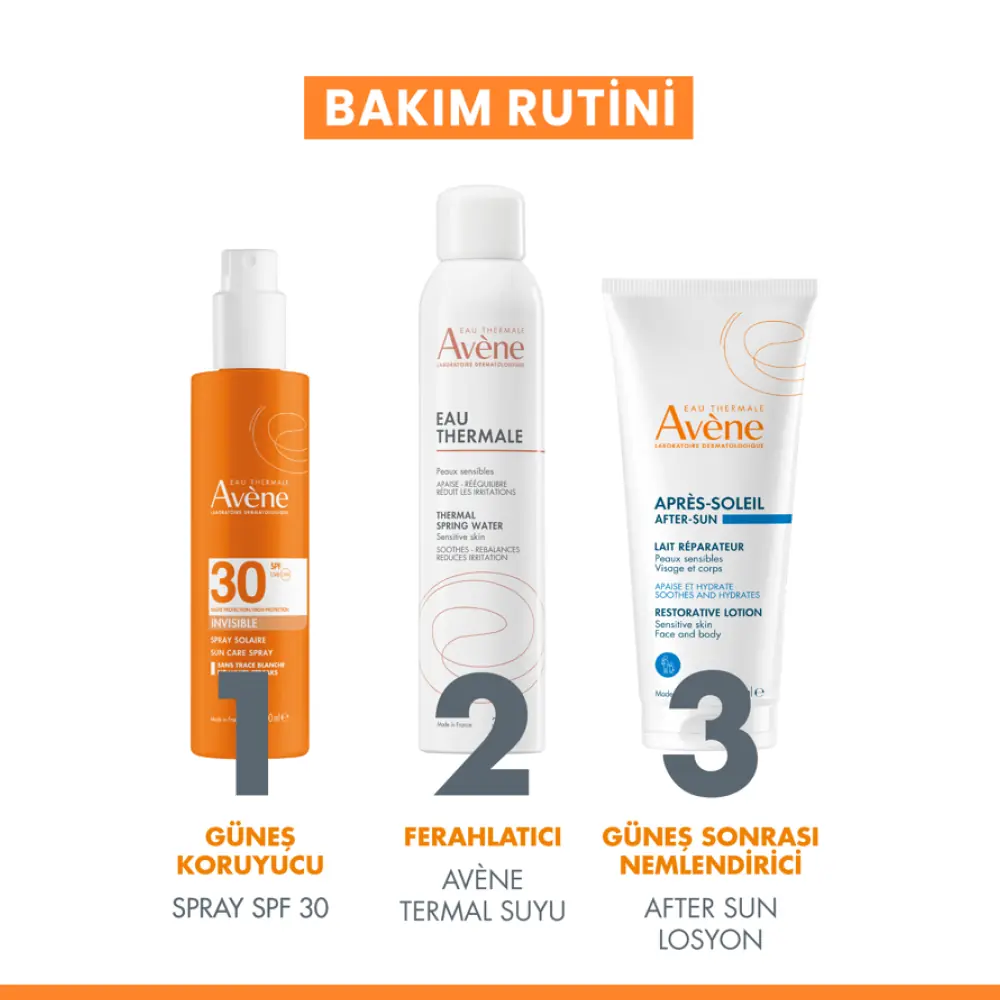 Avene Sprey Güneş Kremi SPF30 Vücut için Yüksek Koruma Sağlayan Nemlendirici Güneş Bakımı 200 ml