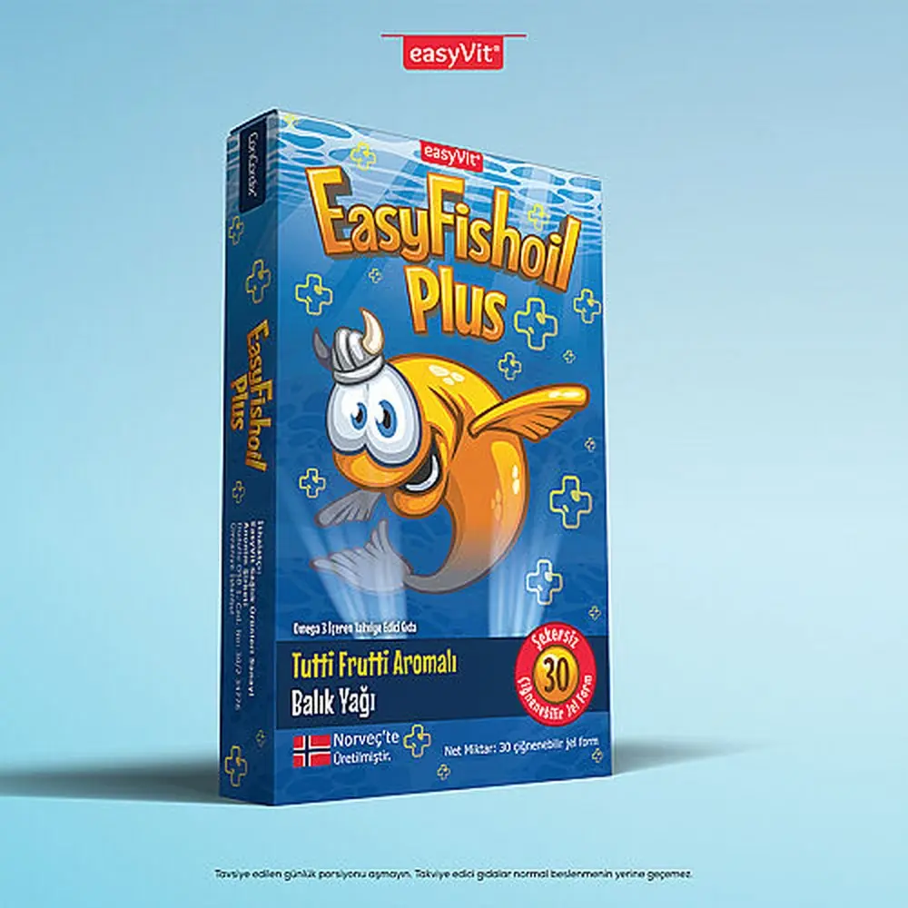 Easy Fish Oil Plus Tutti Frutti Aromalı Balık Yağı 30 Adet Çiğnenebilir Jel Form