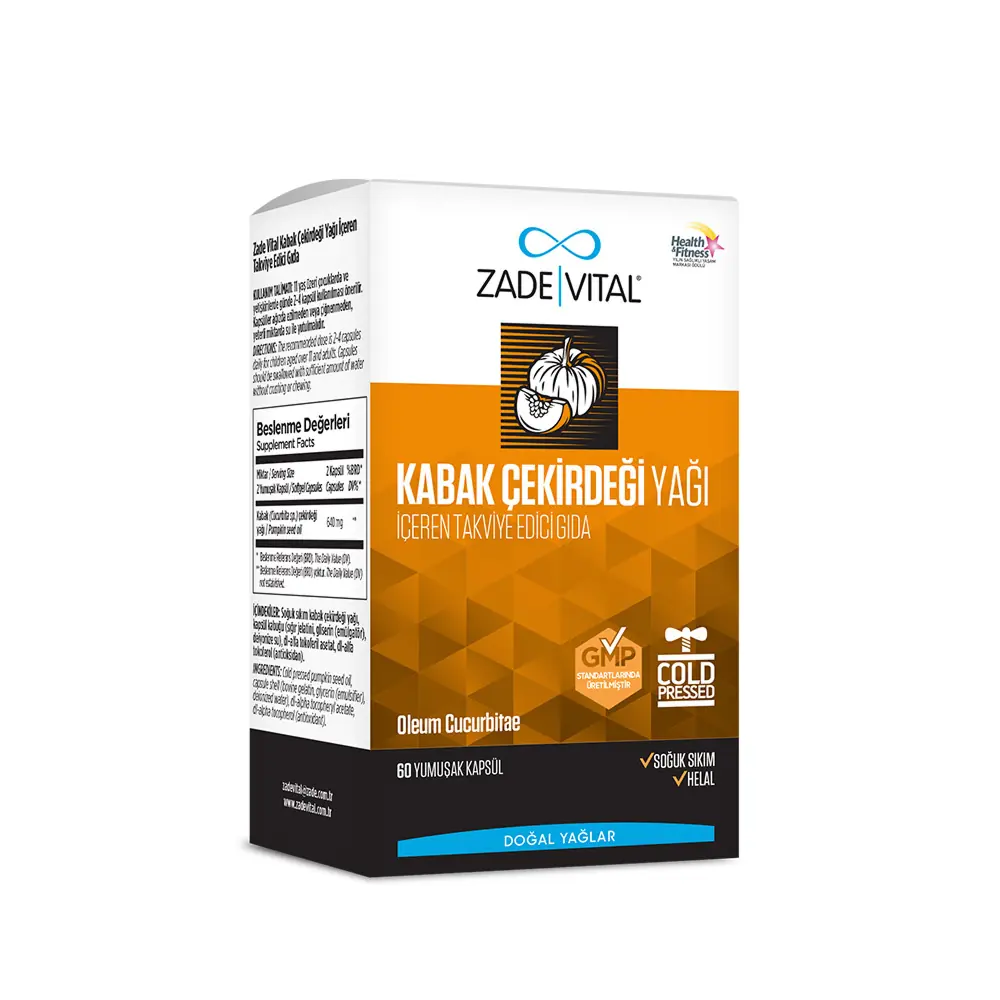 Zade Vital Kabak Çekirdeği Yağı 60 Yumuşak Kapsül