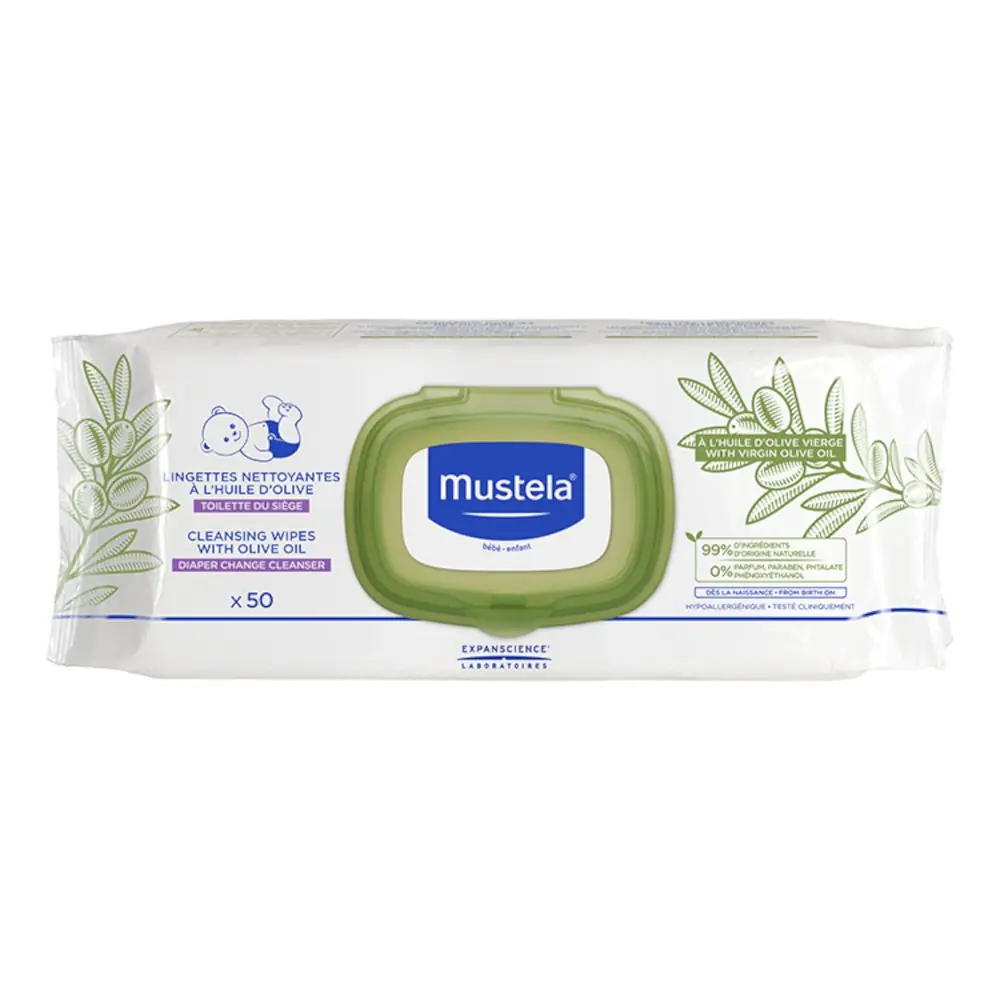Mustela Cleansing Wipes With Olive Oil Zeytinyağlı Islak Mendil 50 Adet
