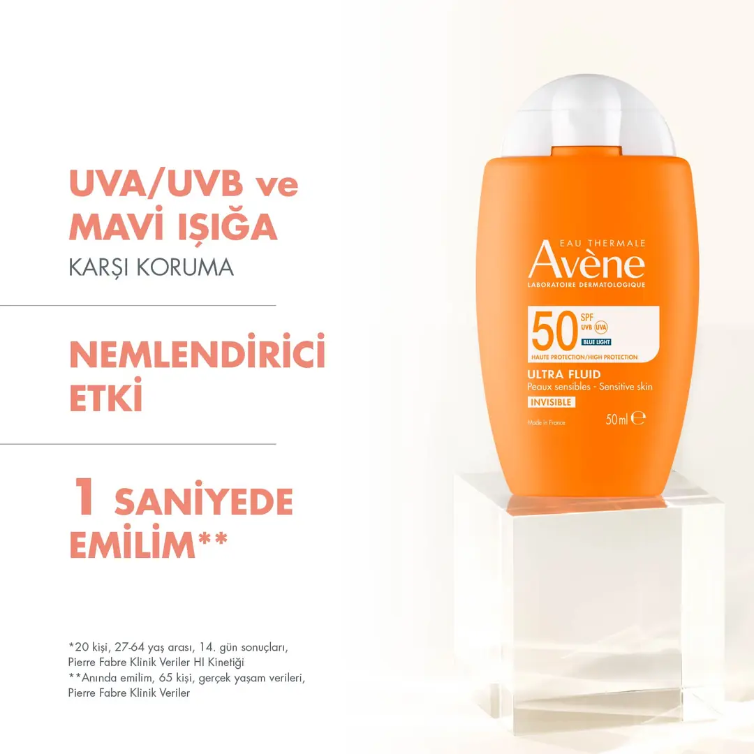 Avene Ultra Fluid Invisible Normal/Karma Ciltler İçin Ultra Akışkan SPF50 Güneş Kremi 50 ml