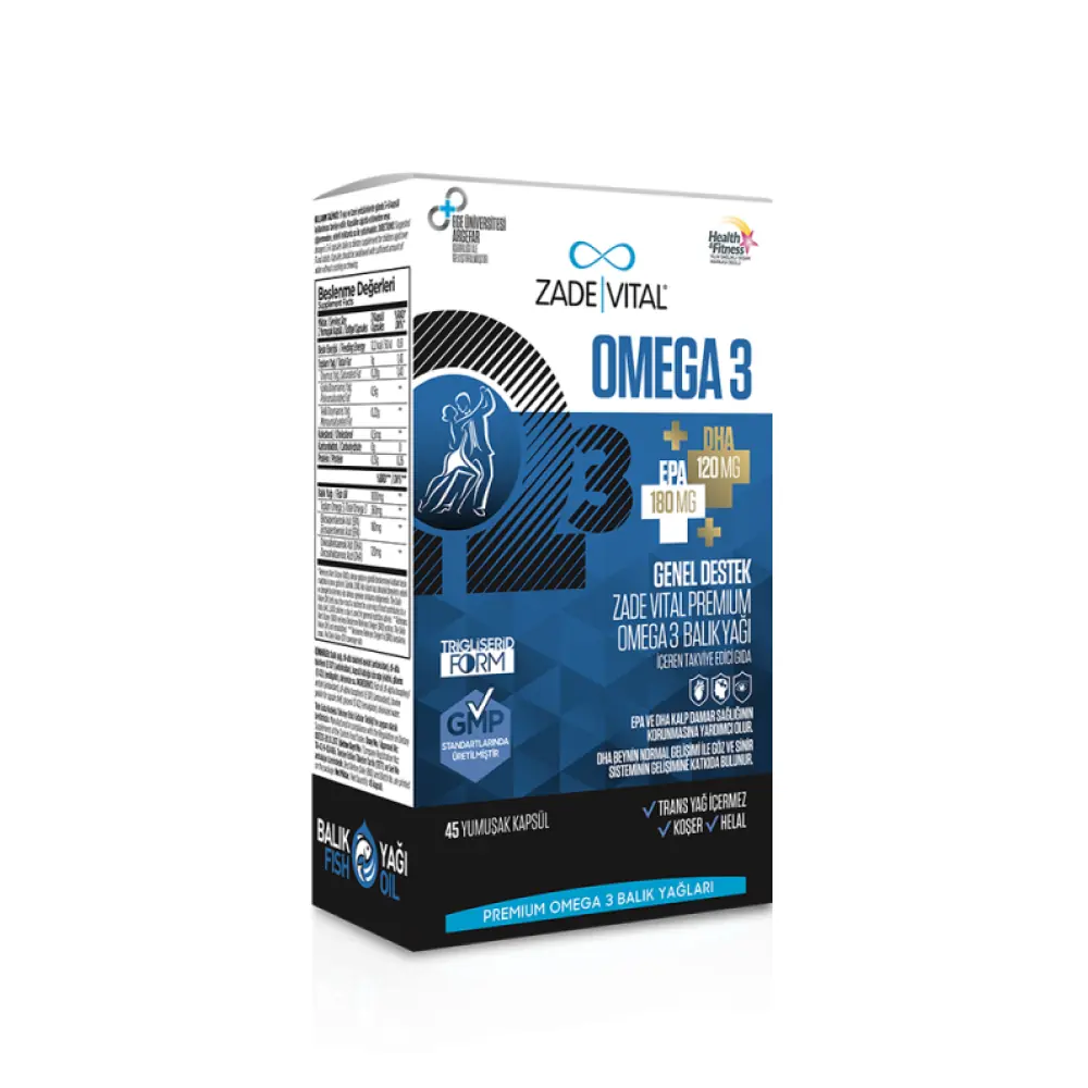 Zade Vital Genel Destek Omega 3 Balık Yağı 45 Yumuşak Kapsül