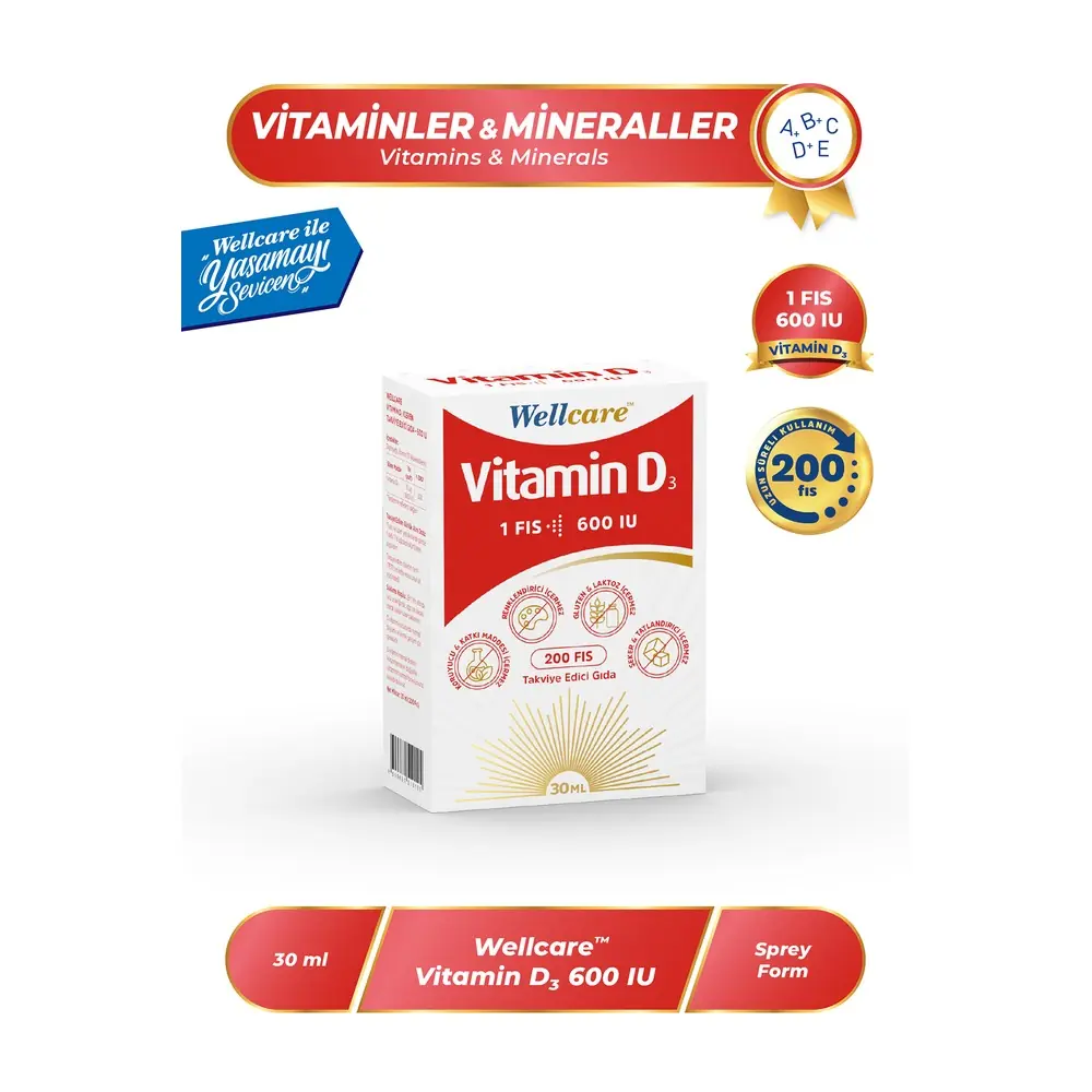 Wellcare Vitamin D3 600 IU Sprey 30 ml