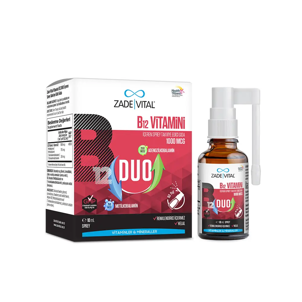 Zade Vital Duo B12 Vitamini 1000 Mcg Sprey 10 ml