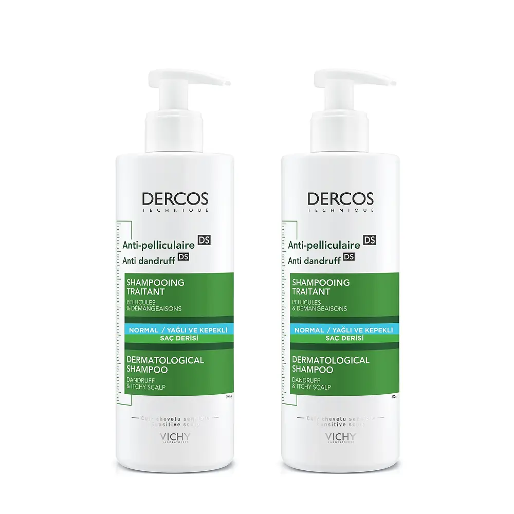 Vichy Dercos Anti-Dandruff Normal ve Yağlı Saçlar İçin Kepek Karşıtı Şampuan 390 ml x 2