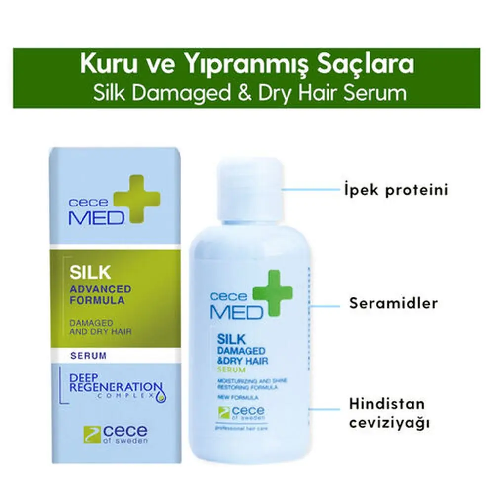 Cecemed Silk Damaged And Dry Hair Serum Kuru ve Hasarlı Saçlar İçin Bakım Serumu 20 ml