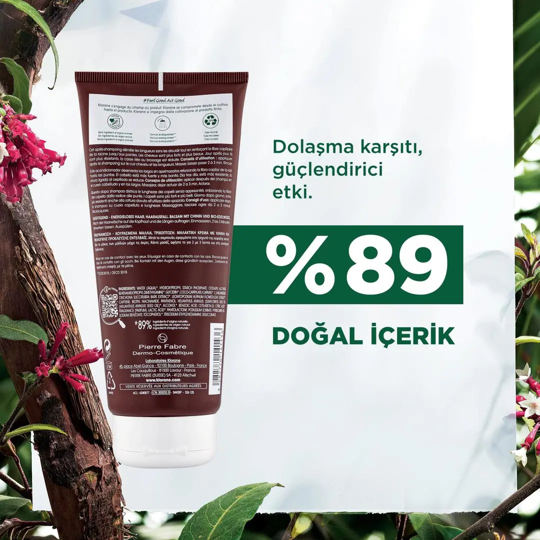 Klorane Kinin ve Organik Aşk Çiçeği Özlü Güçlendirici Saç Kremi 200 ml