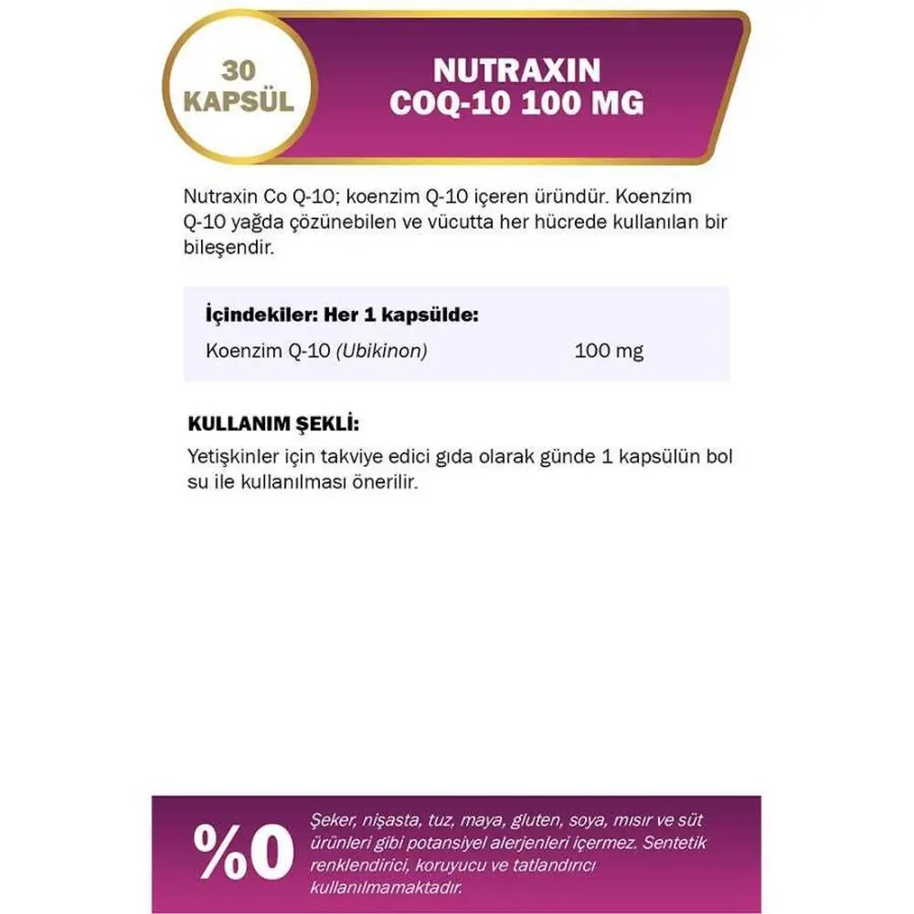 Nutraxin Coq10 30 Yumuşak Kapsül