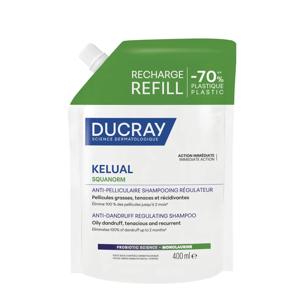 Ducray Kelual Squanorm Yağlı Saçlar İçin Arındırıcı Etkili Kepek Şampuanı Refill 400 ml