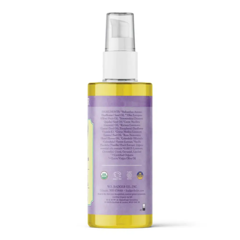 Badger Karın Bölgesi Nemlendirici Yağ Rose and Vanilla Belly Oil 118 ml