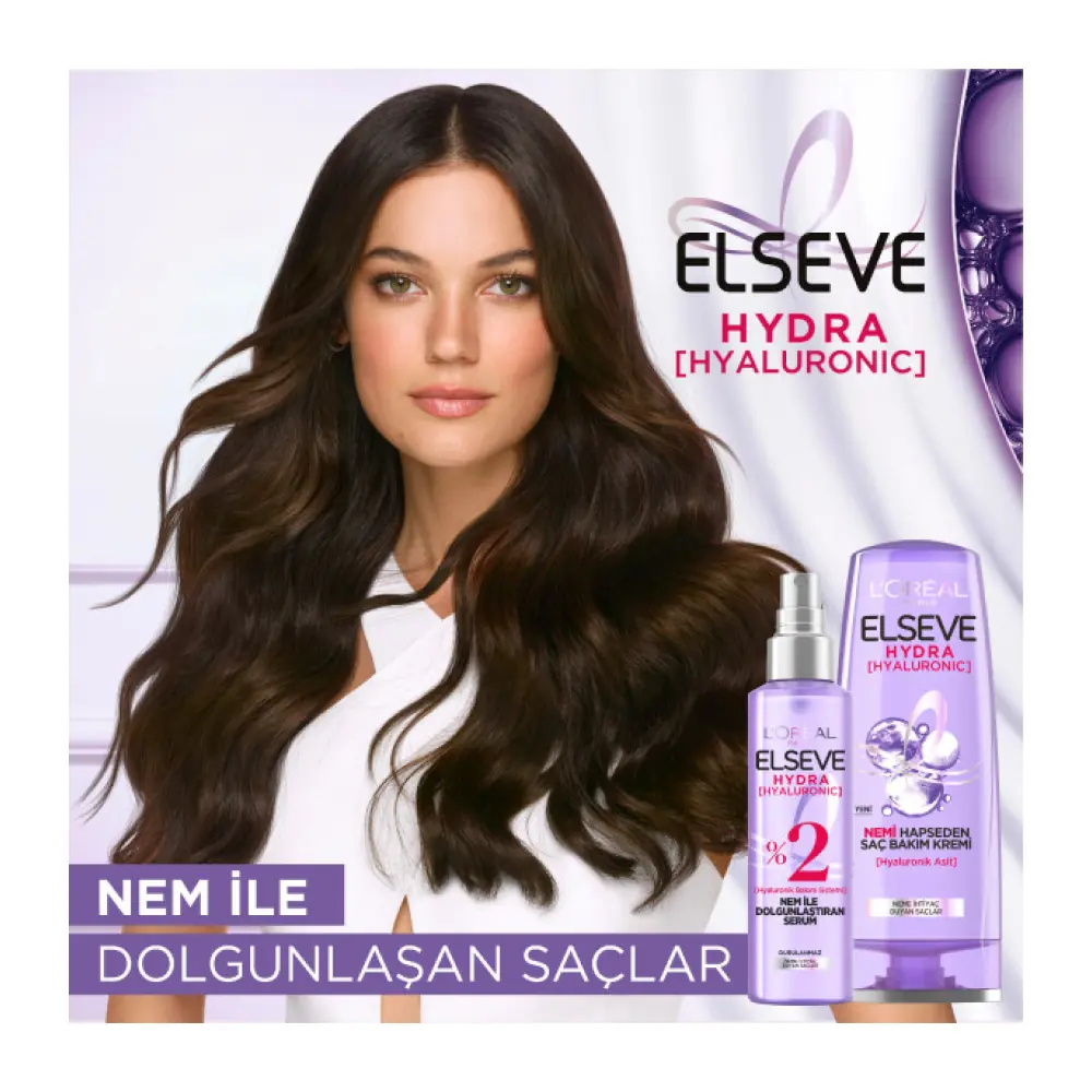Elseve Hydra Hyaluronic Nemi Hapseden Saç Bakım Kremi 390 ml