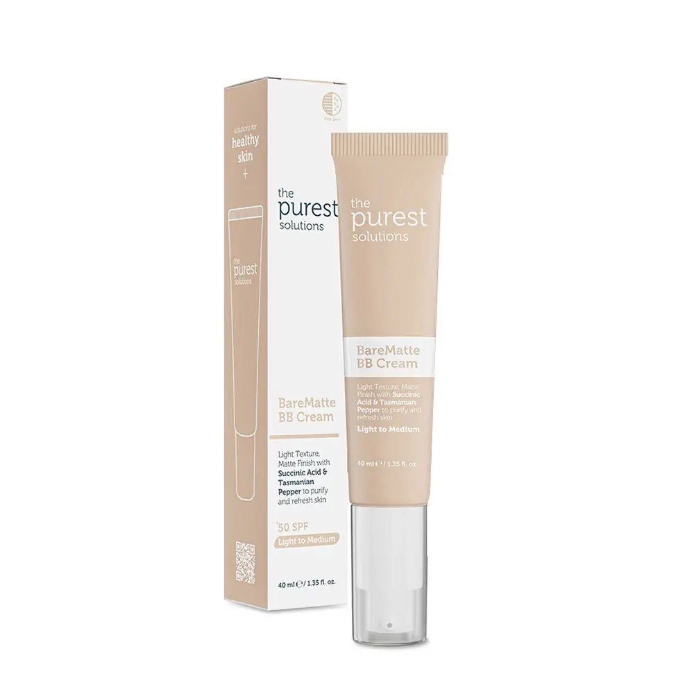 The Purest Solutions BareMatte BB Cream SPF50+ Yağlı ve Karma Ciltler İçin Matlaştırıcı 40 ml - Light to Medium