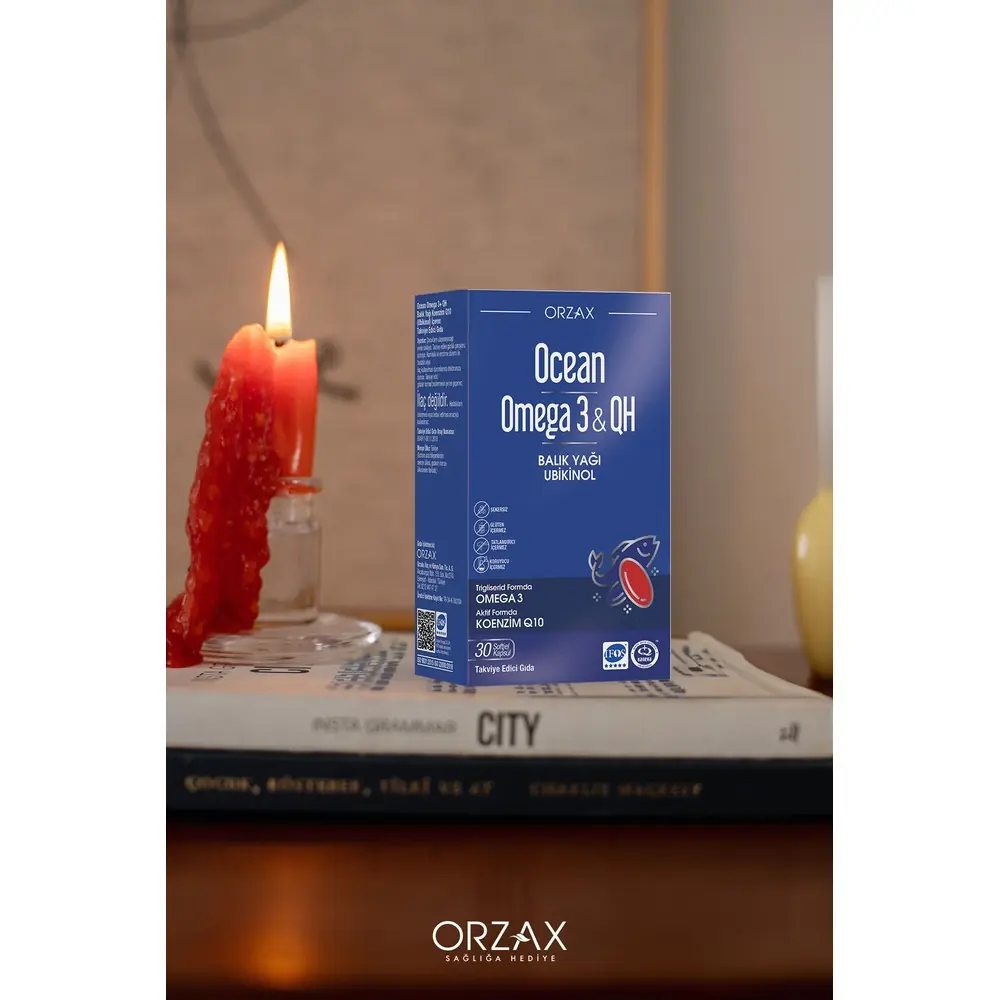 Orzax Ocean Omega 3 & QH Takviye Edici Gıda 30 Kapsül