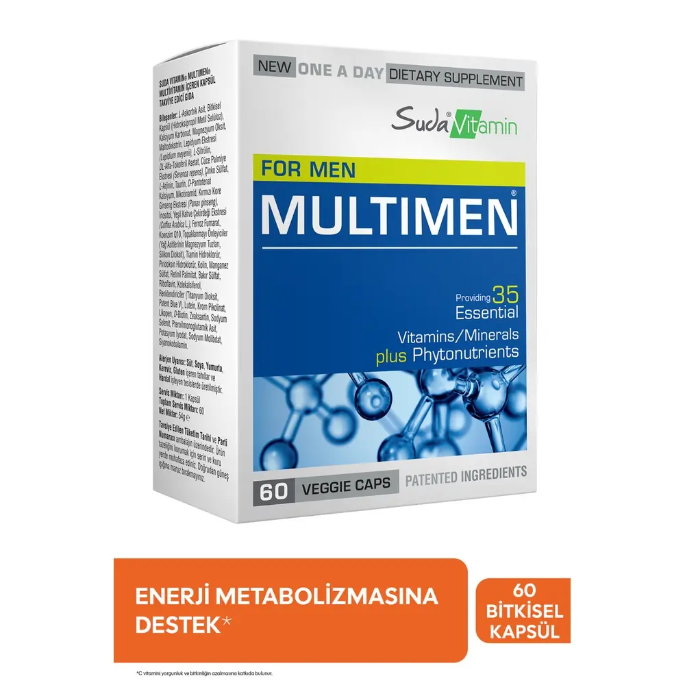 Suda Vitamin Multimen Men Multivitamin 60 Bitkisel Kapsül
