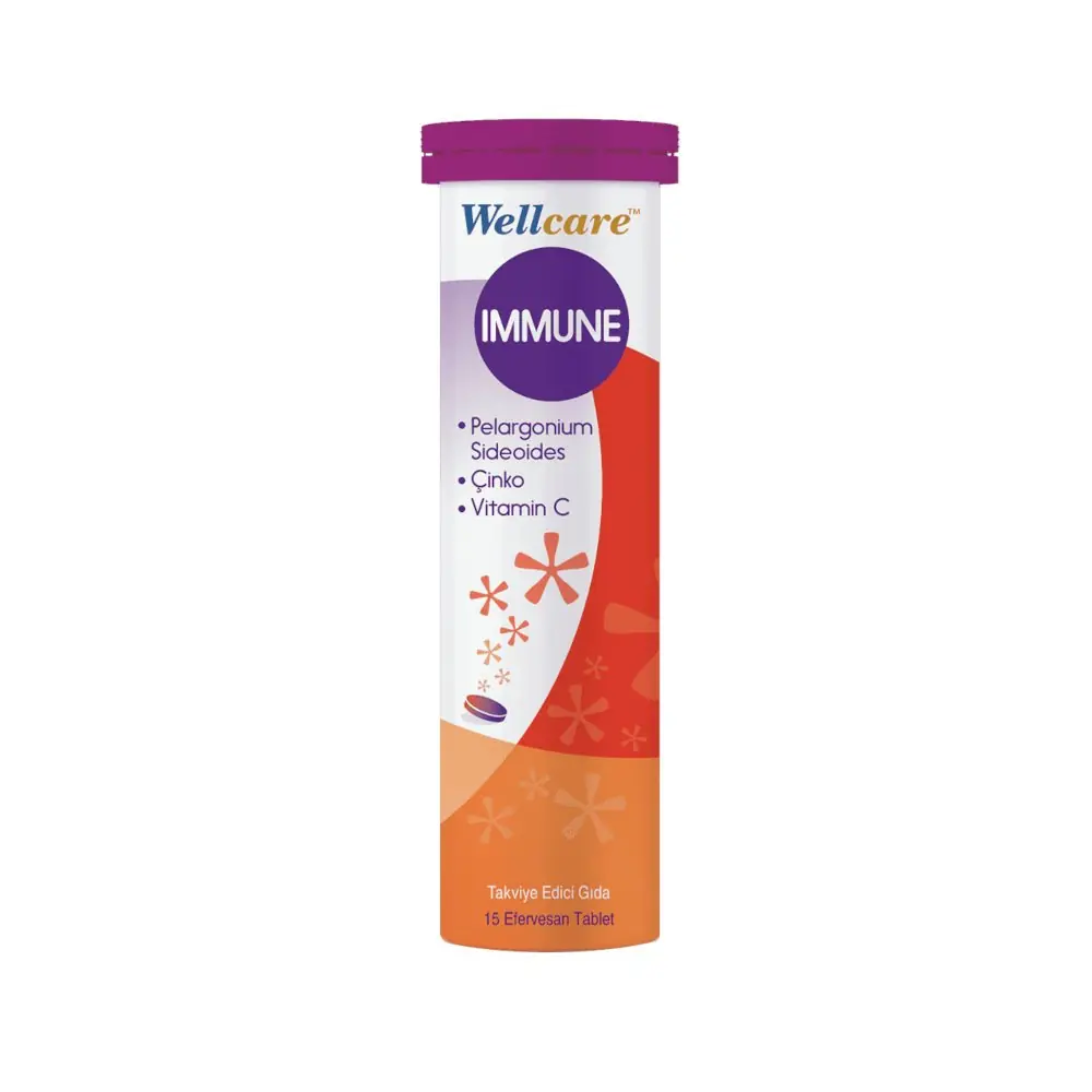 Wellcare Immune Pelargonium ve Çinko İçeren 15 Efervesan Tablet