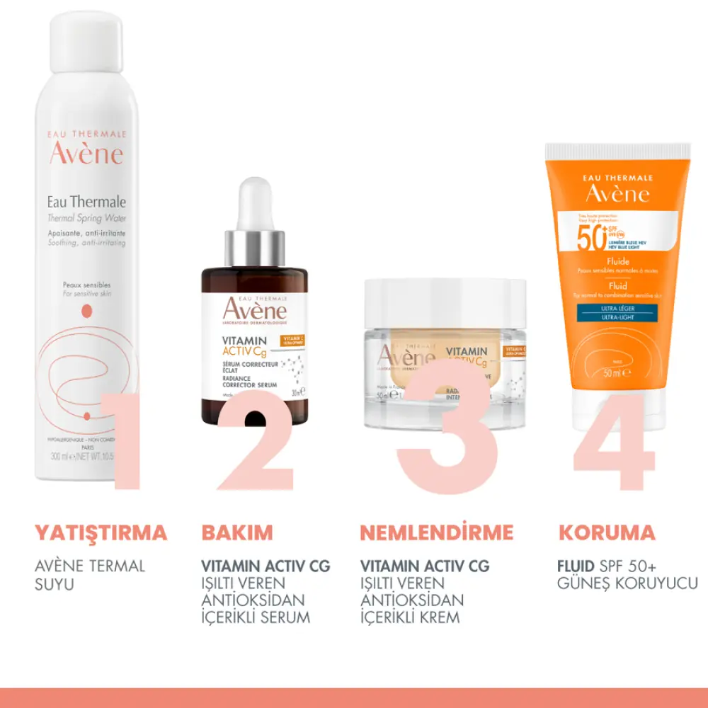 Avene Vitamin Activ Cg C Vitamini ve Niasinamid Krem Işıltı Veren Antioksidan Etkili Yüz Bakımı 50 ml