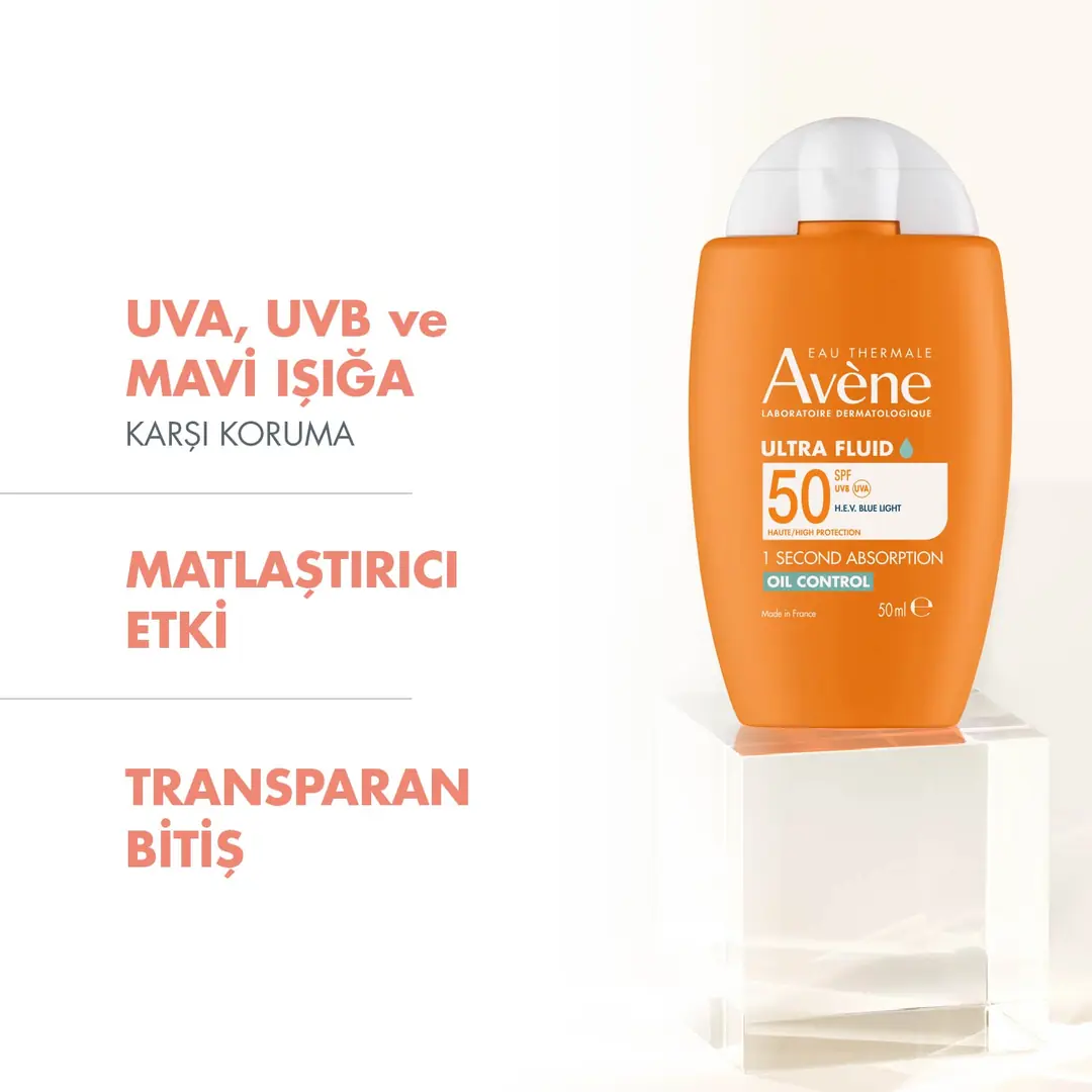 Avene Ultra Fluid Oil Control SPF50 Yağlı Ciltler için Güneş Kremi 50 ml