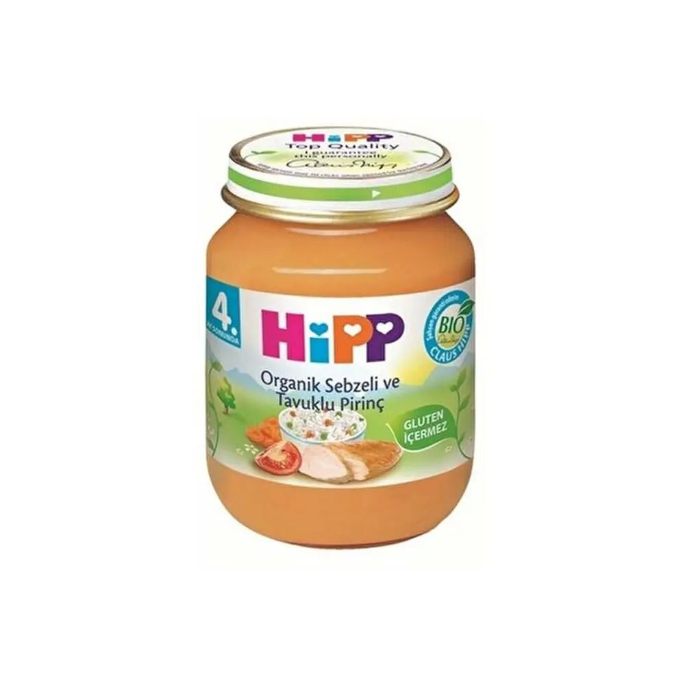 Hipp Organik Pirinçli ve Tavuklu Sebze Kavanoz Maması 125 gr