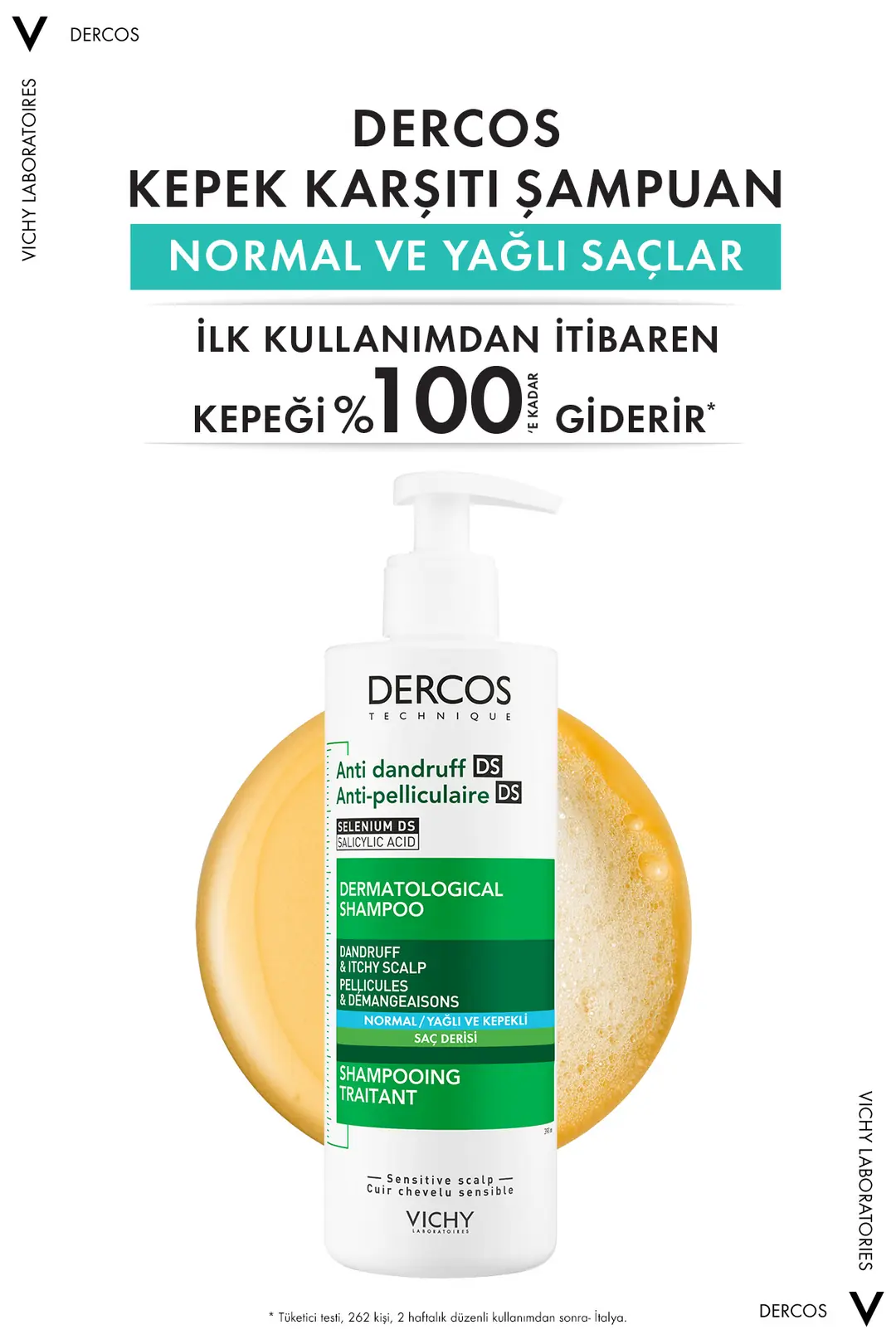 Vichy Dercos Anti-Dandruff Normal ve Yağlı Saçlar İçin Kepek Karşıtı Şampuan 390 ml