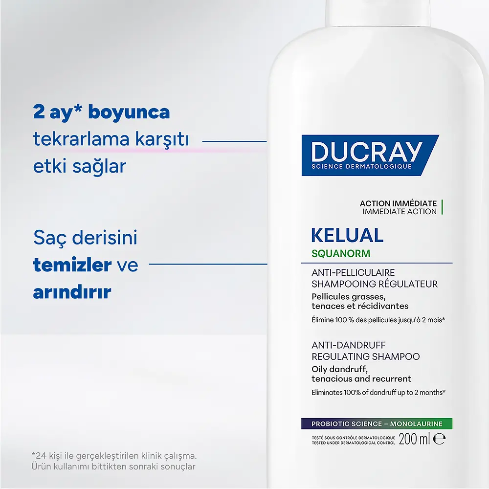 Ducray Kelual Squanorm Normal ve Yağlı Saçlar İçin Kepek Karşıtı Şampuan 400 ml