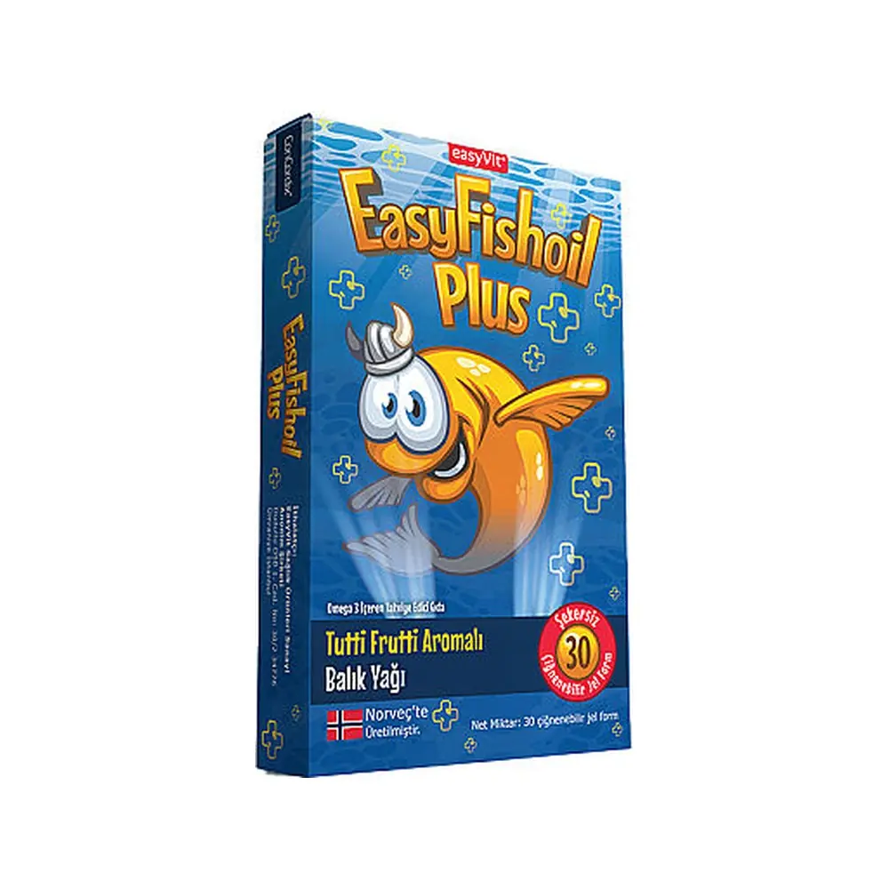 Easy Fish Oil Plus Tutti Frutti Aromalı Balık Yağı 30 Adet Çiğnenebilir Jel Form