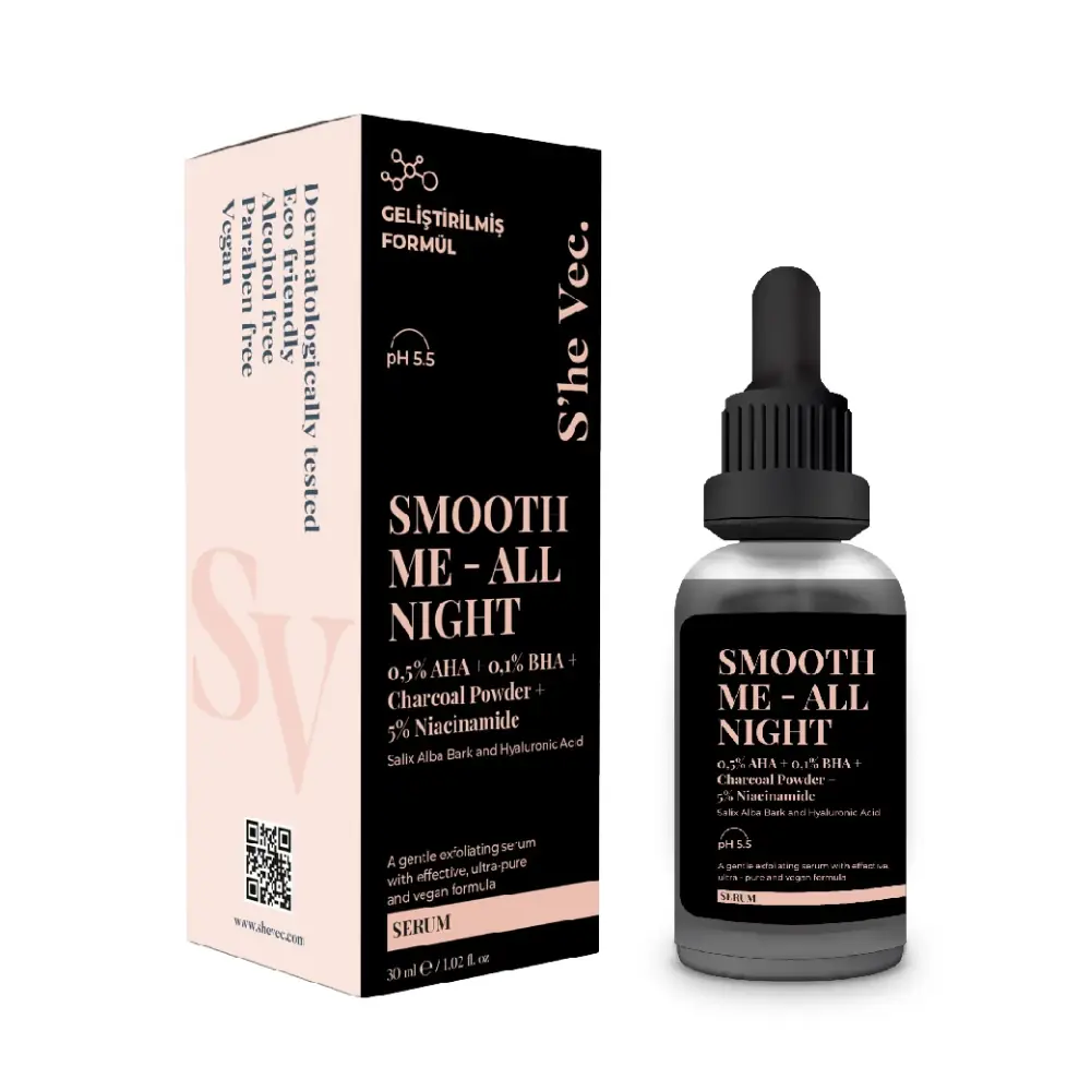 She Vec Smooth Me All Night Aktif Kömür İçerikli Siyah Leke Karşıtı Serum 30 ml