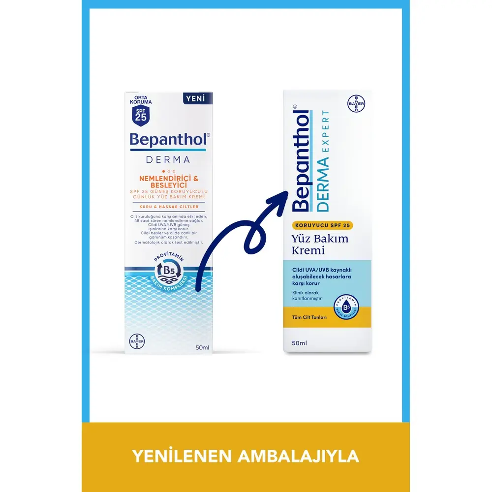 Bepanthol Derma Nemlendirici Besleyici SPF 25 Günlük Yüz Kremi 50 ml