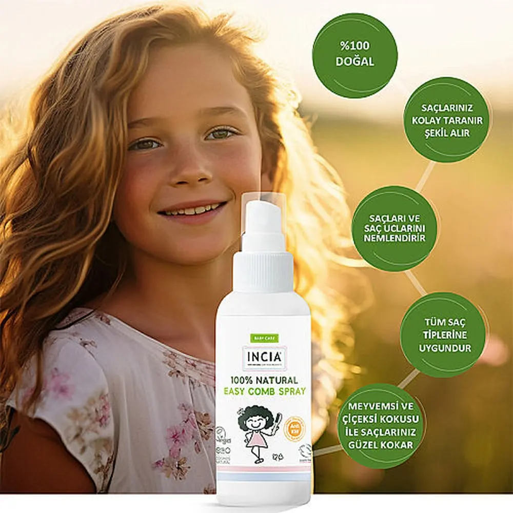 INCIA %100 Doğal Çocuklar İçin Kolay Tarama Spreyi 100 ml