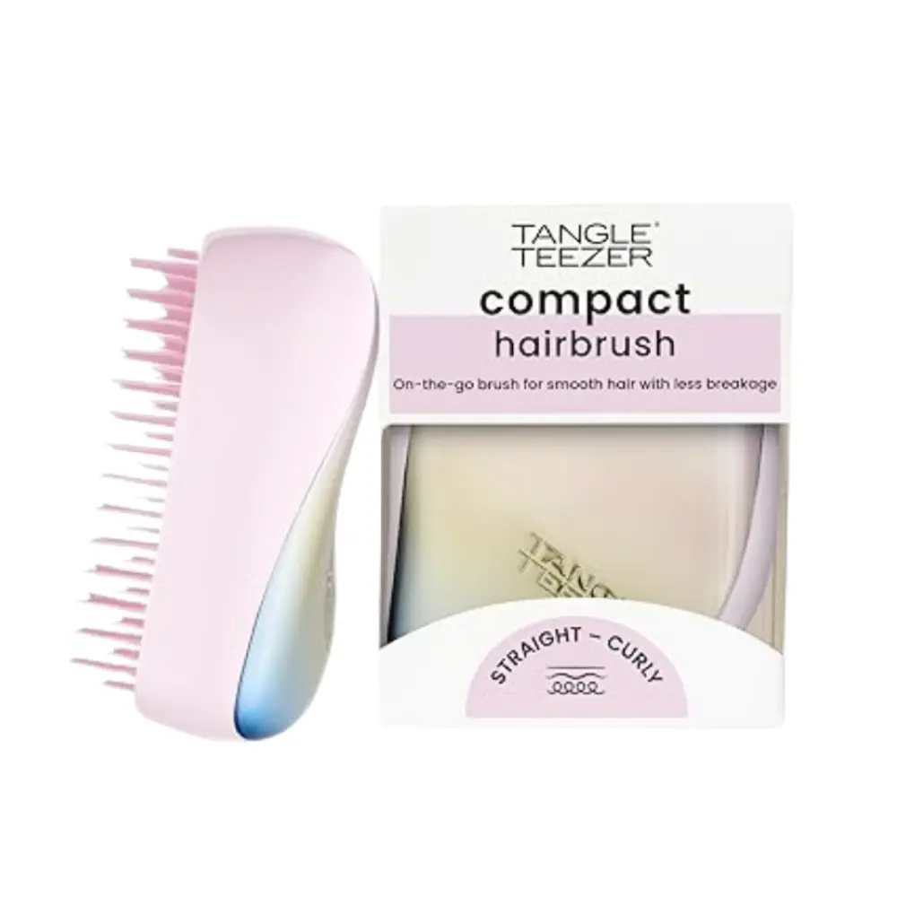 Tangle Teezer Compact Styler Düz ve Kıvırcık Saçlar İçin Kapaklı Seyahat Boy Saç Fırçası - Matte Ombre