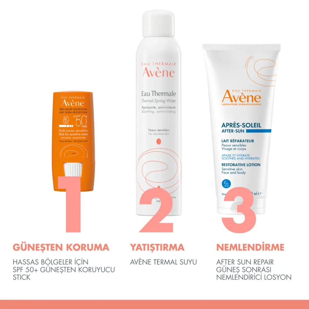 Avene Stick Güneş Kremi SPF50+ Hassas Bölgeler için Yüksek Koruma Sağlayan Güneş Koruyucu 8 g