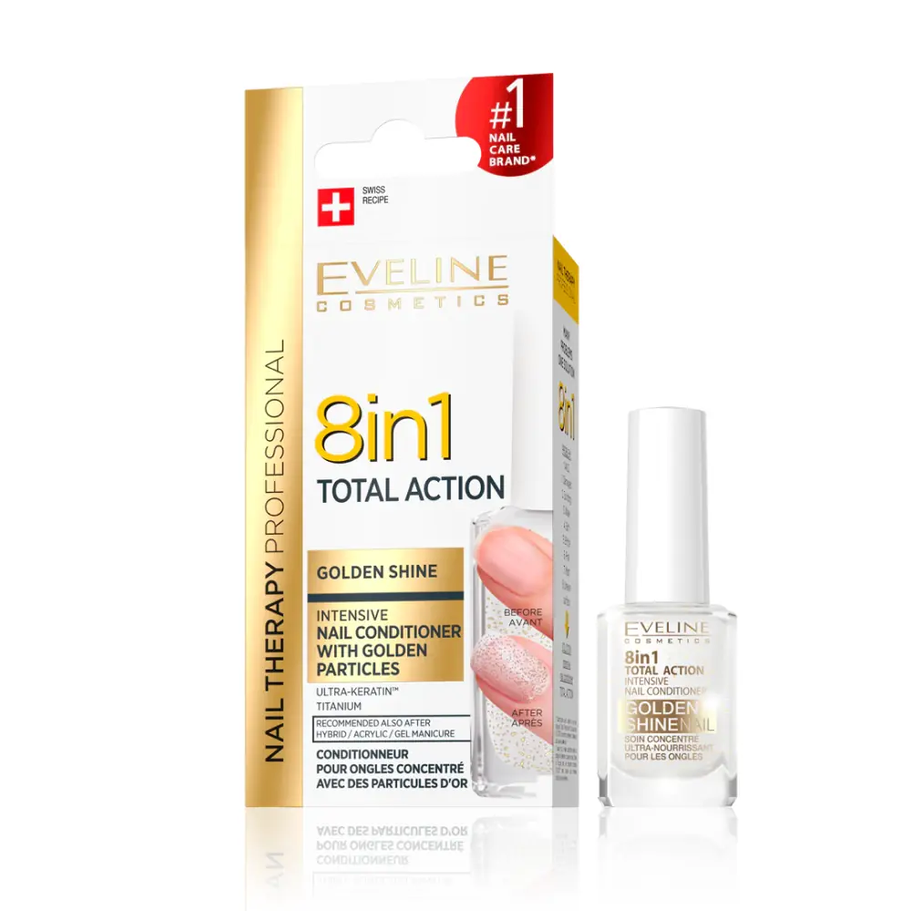 Eveline Cosmetics 8 in 1 Total Golden Shine Intensive Nail Conditioner 12 ml