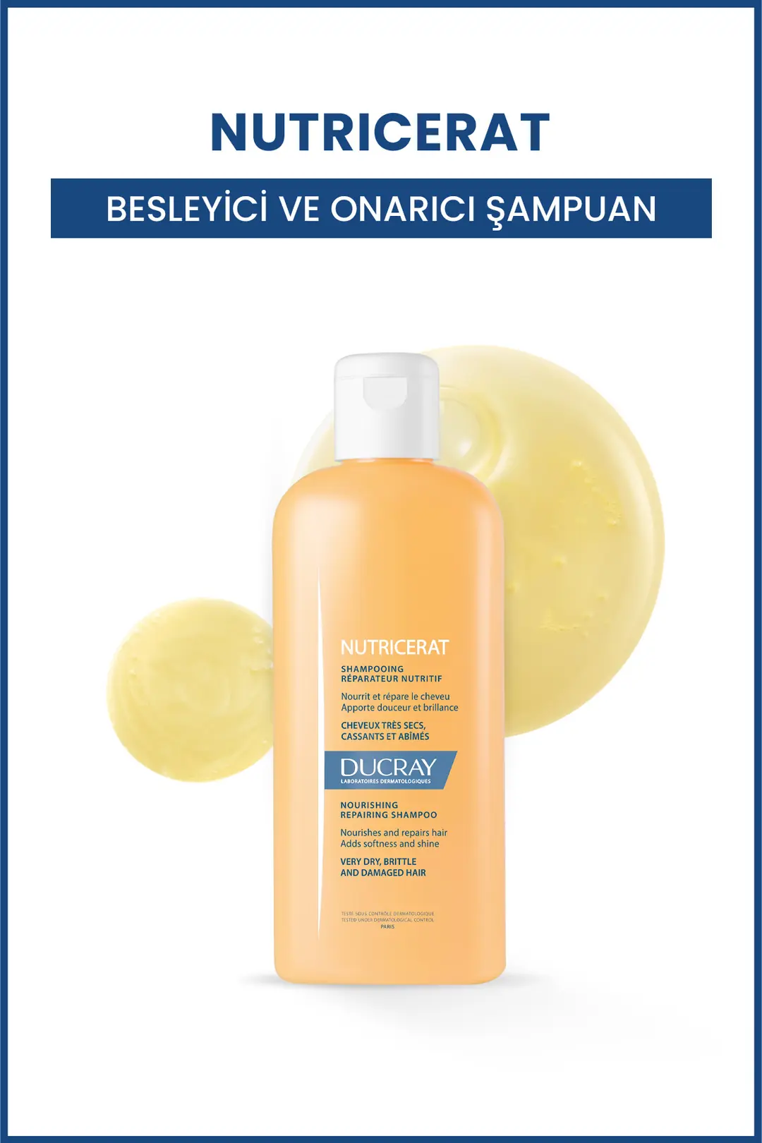 Ducray Nutricerat Yıpranmış ve Çok Kuru Saçlar için Besleyici ve Onarıcı Şampuan 200 ml