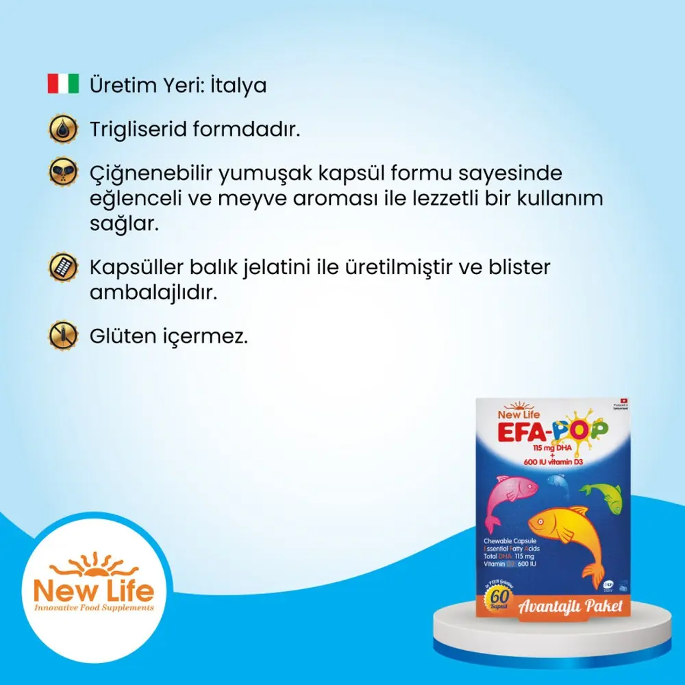 New Life Efa Pop 60 Çiğnenebilir Kapsül