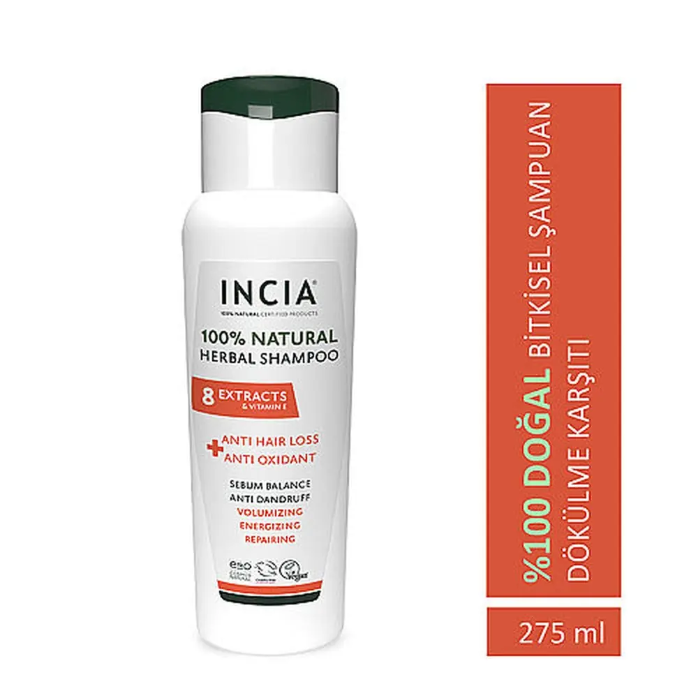 INCIA %100 Doğal Saç Dökülmesine Karşı Etkili Şampuan 275 ml