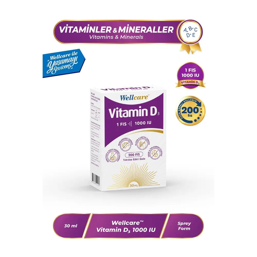 Wellcare Vitamin D3 1000 IU Sprey 30 ml