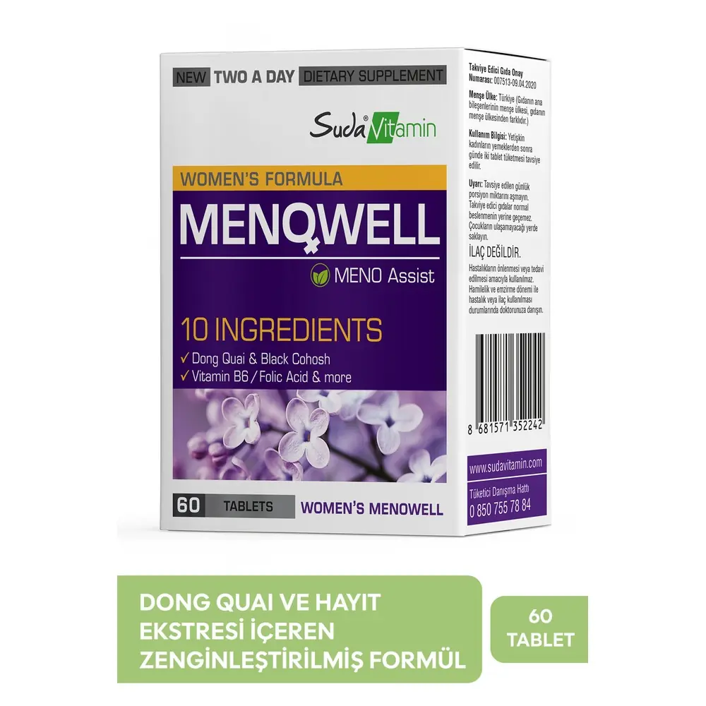 Suda Vitamin Women Formula Menowell Kadınlar İçin 60 Tablet
