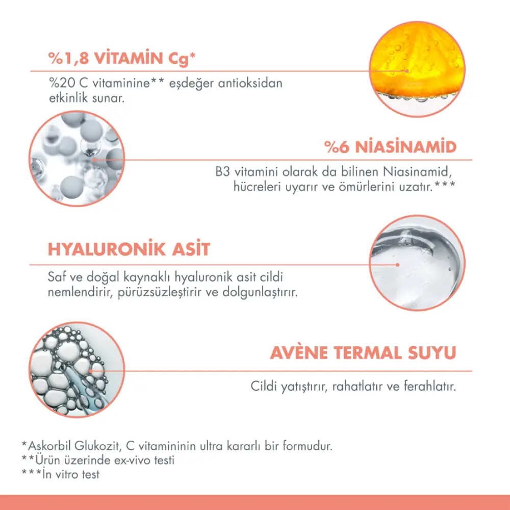 Avene Vitamin Activ Cg C Vitamini ve Niasinamid Krem Işıltı Veren Antioksidan Etkili Yüz Bakımı 50 ml