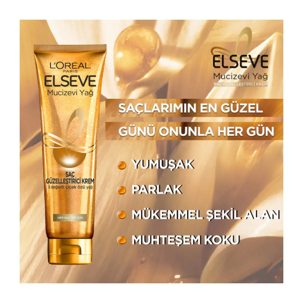 Elseve Mucizevi Yağ Kuru ve Sert Saçlar İçin Güzelleştirici Krem 150 ml