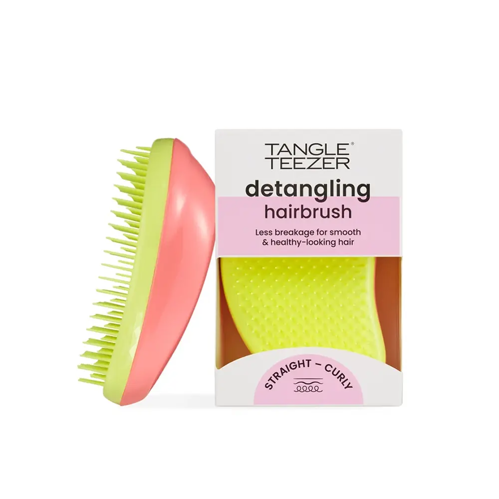 Tangle Teezer The Original Düz ve Kıvırcık Saçlar için Saç Fırçası - Salmon Pink & Yellow