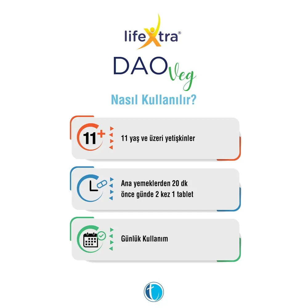 Tab İlaç Lifextra Daoveg Diamin Oksidaz Takviye Edici Gıda 60 Vegan Tablet